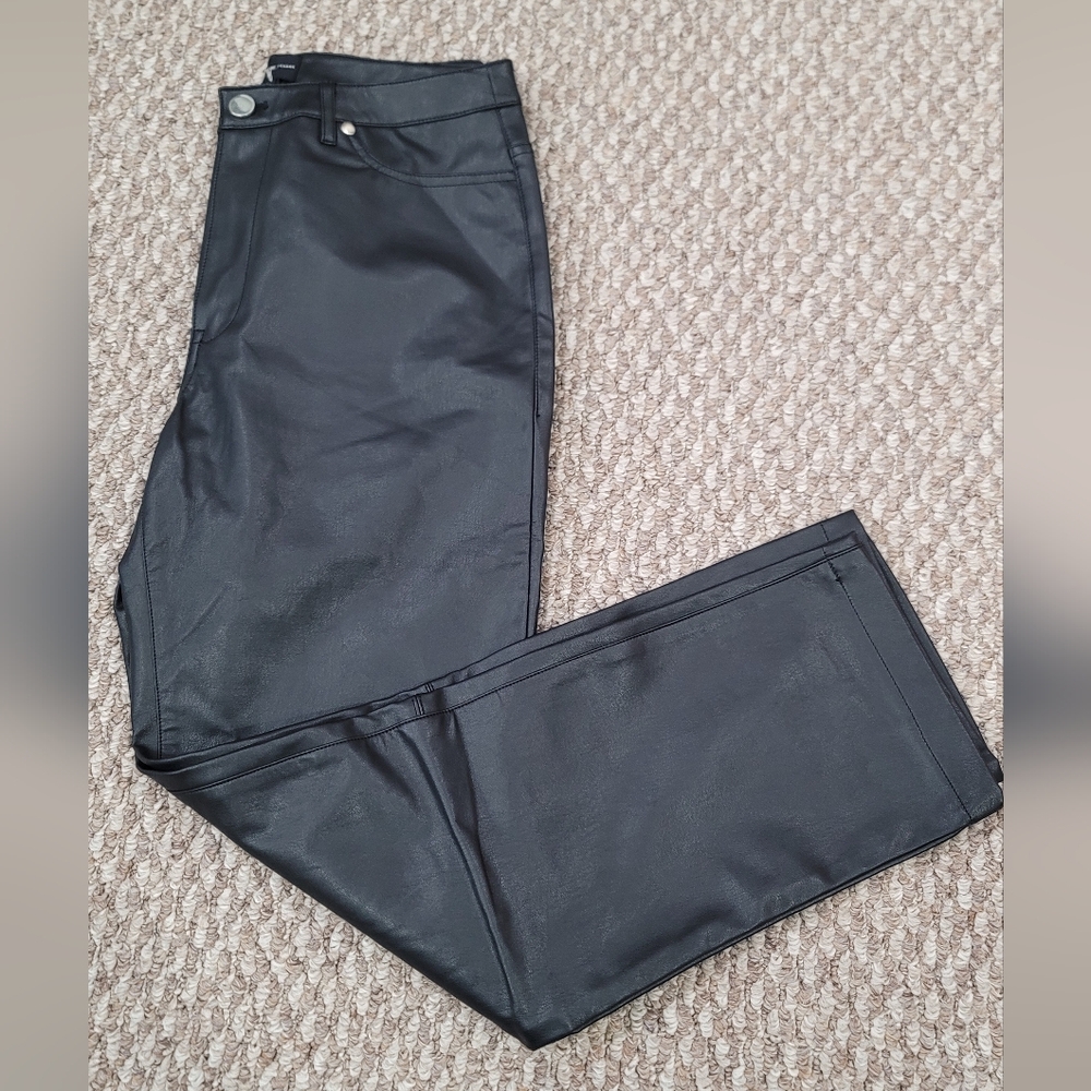 River Island Black Faux Leather Trousers